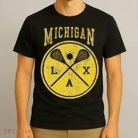 Vintage Michigan Lacrosse Distressed Lax T-Shirt thumb 3