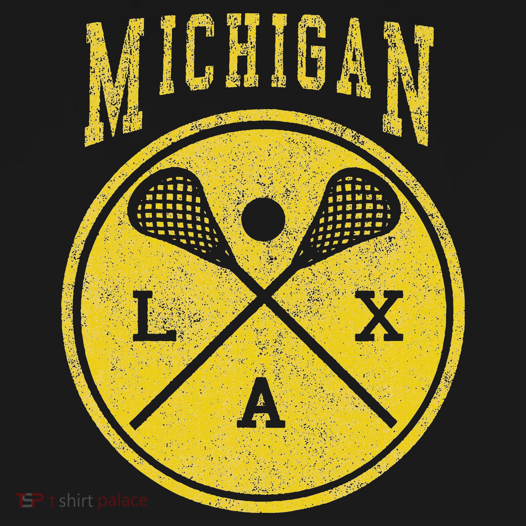 Vintage Michigan Lacrosse Distressed Lax T-Shirt