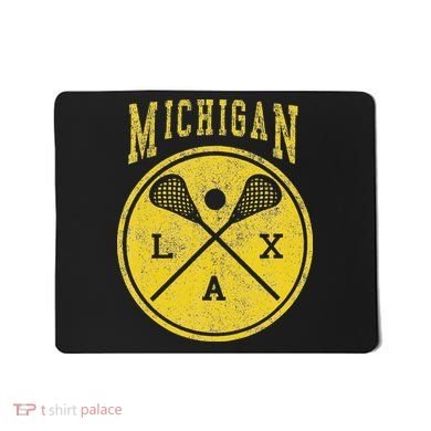 Vintage Michigan Lacrosse Distressed Lax Mousepad