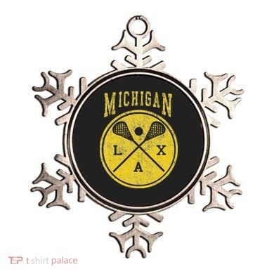 Vintage Michigan Lacrosse Distressed Lax Ornament