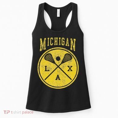 Vintage Michigan Lacrosse Distressed Lax Women's Tank Top