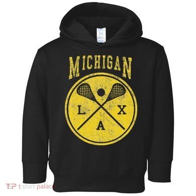 Vintage Michigan Lacrosse Distressed Lax Toddler Hoodie