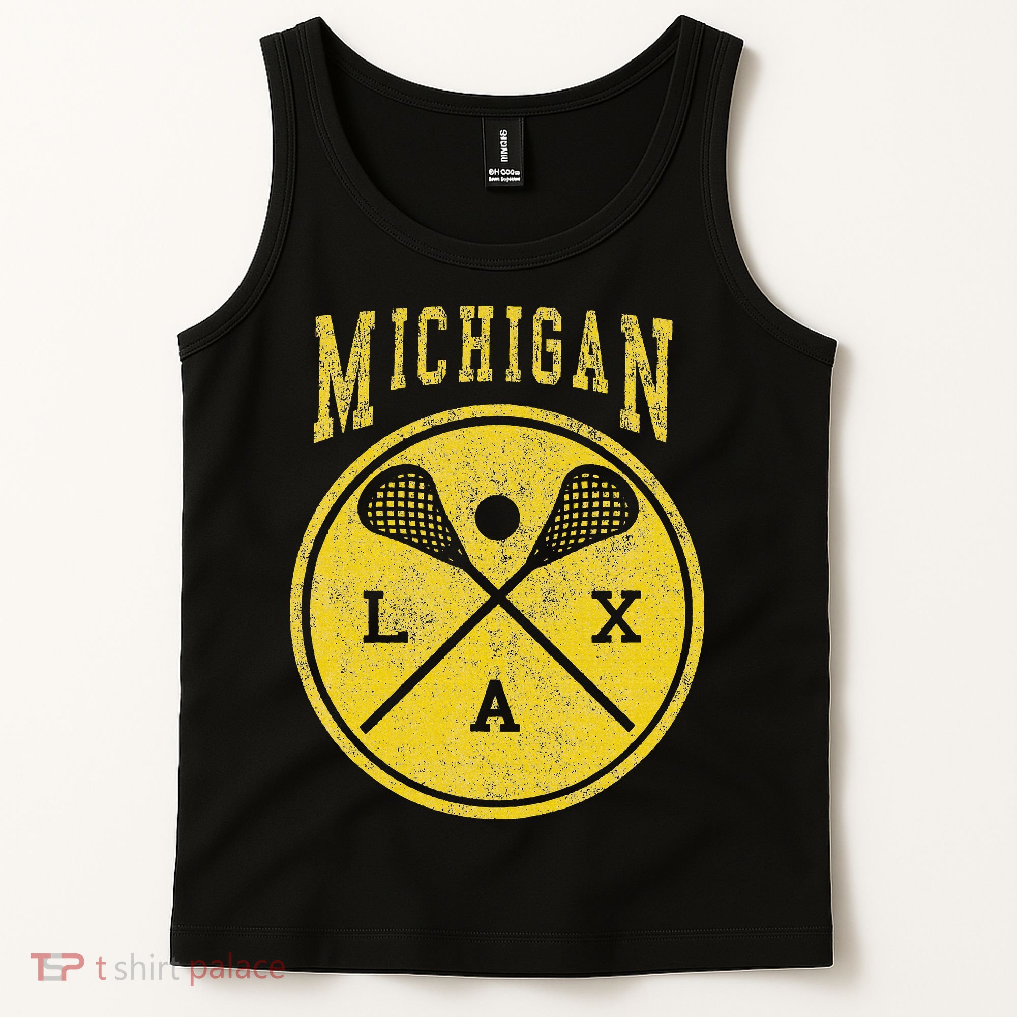 Vintage Michigan Lacrosse Distressed Lax Tank Top