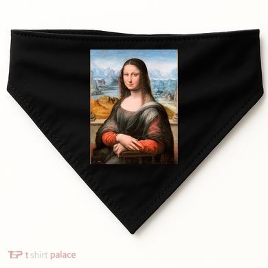 Vibrant Mona Lisa USA-Made Doggie Bandana