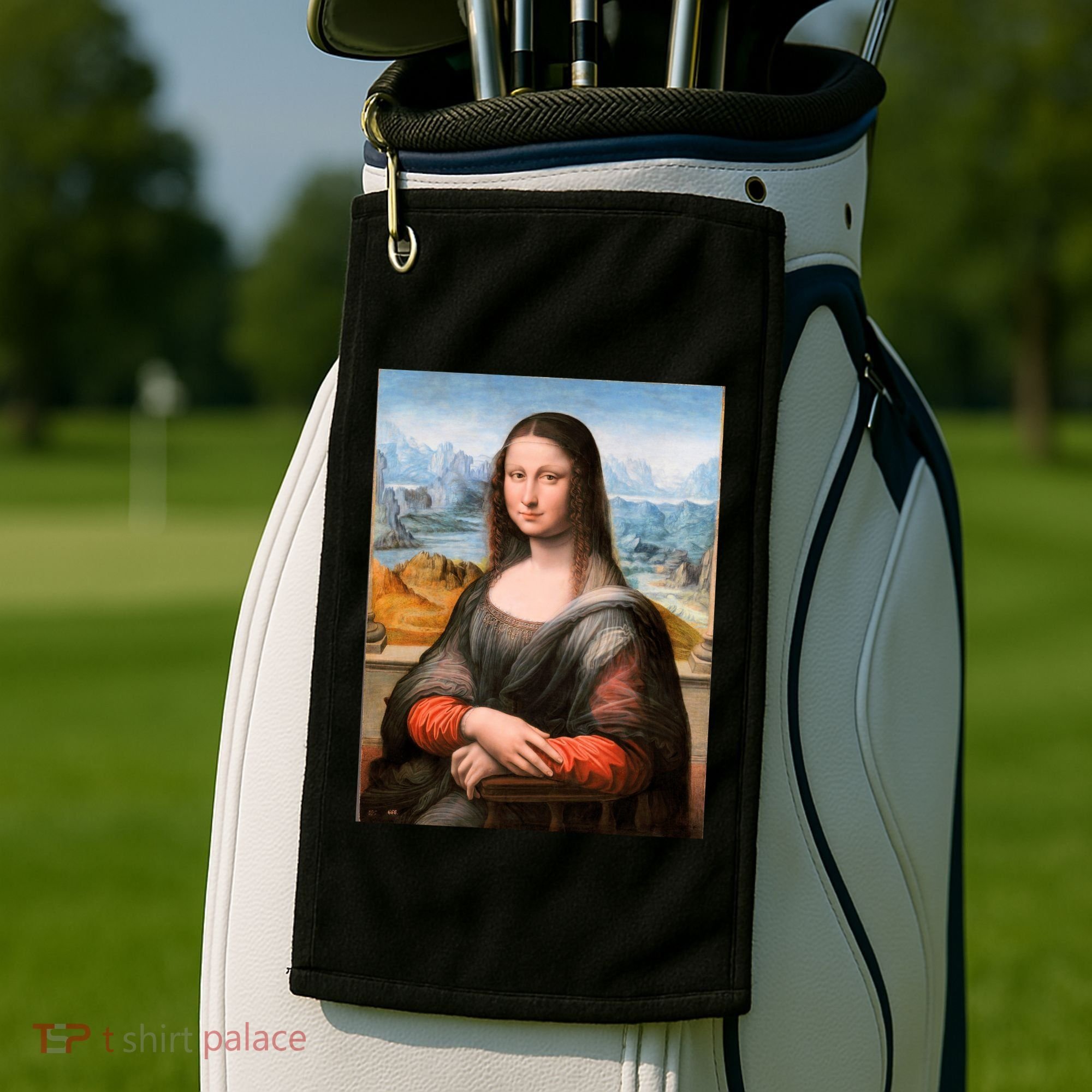 Vibrant Mona Lisa Golf Towel