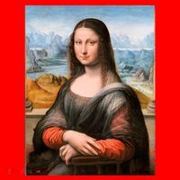 Vibrant Mona Lisa Santa Hat thumb 1