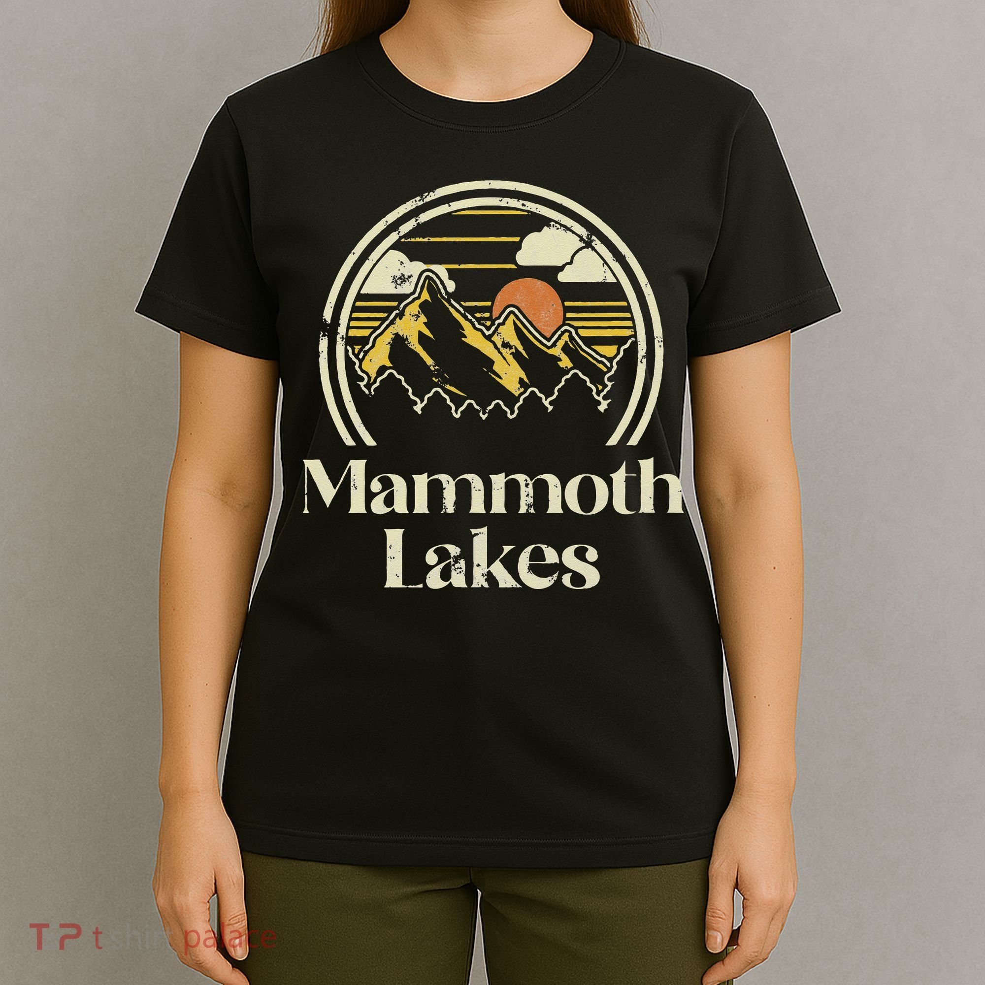 Vintage Mammoth Lakes Mountains California Hiking Camp Retro T-Shirt