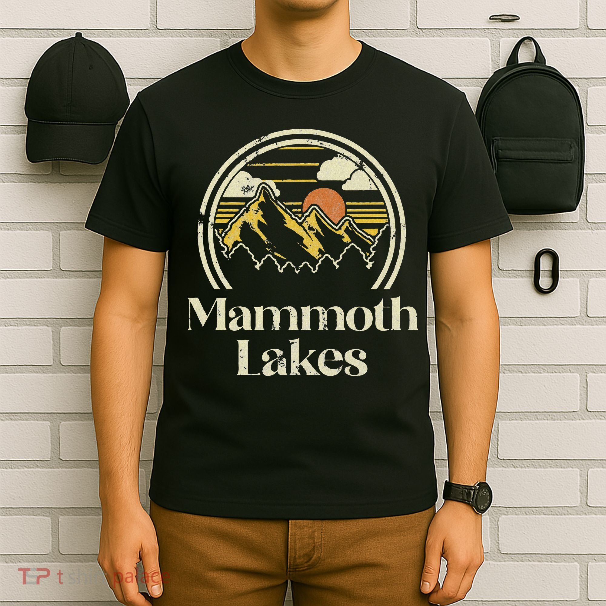 Vintage Mammoth Lakes Mountains California Hiking Camp Retro T-Shirt