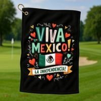 Viva Mexico La Independencia Fiesta Mexican Independence Day Gift Golf Towel thumb 1