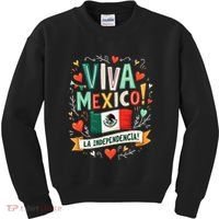 Viva Mexico La Independencia Fiesta Mexican Independence Day Gift Kids Sweatshirt thumb 0