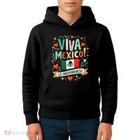 Viva Mexico La Independencia Fiesta Mexican Independence Day Gift Kids Hoodie thumb 4