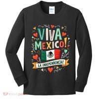 Viva Mexico La Independencia Fiesta Mexican Independence Day Gift Kids Long Sleeve Shirt thumb 0