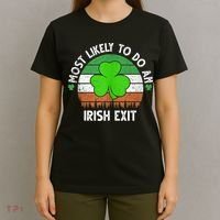 Vintage Most Likely To Do An Irish Exit Funny  Wo Tank Top T-Shirt thumb 4