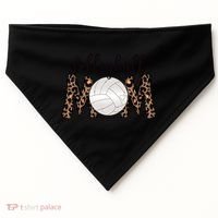 Volleyball Mom Leopard Print Proud Women's Cheetah Pattern Great Gift USA-Made Doggie Bandana thumb 0