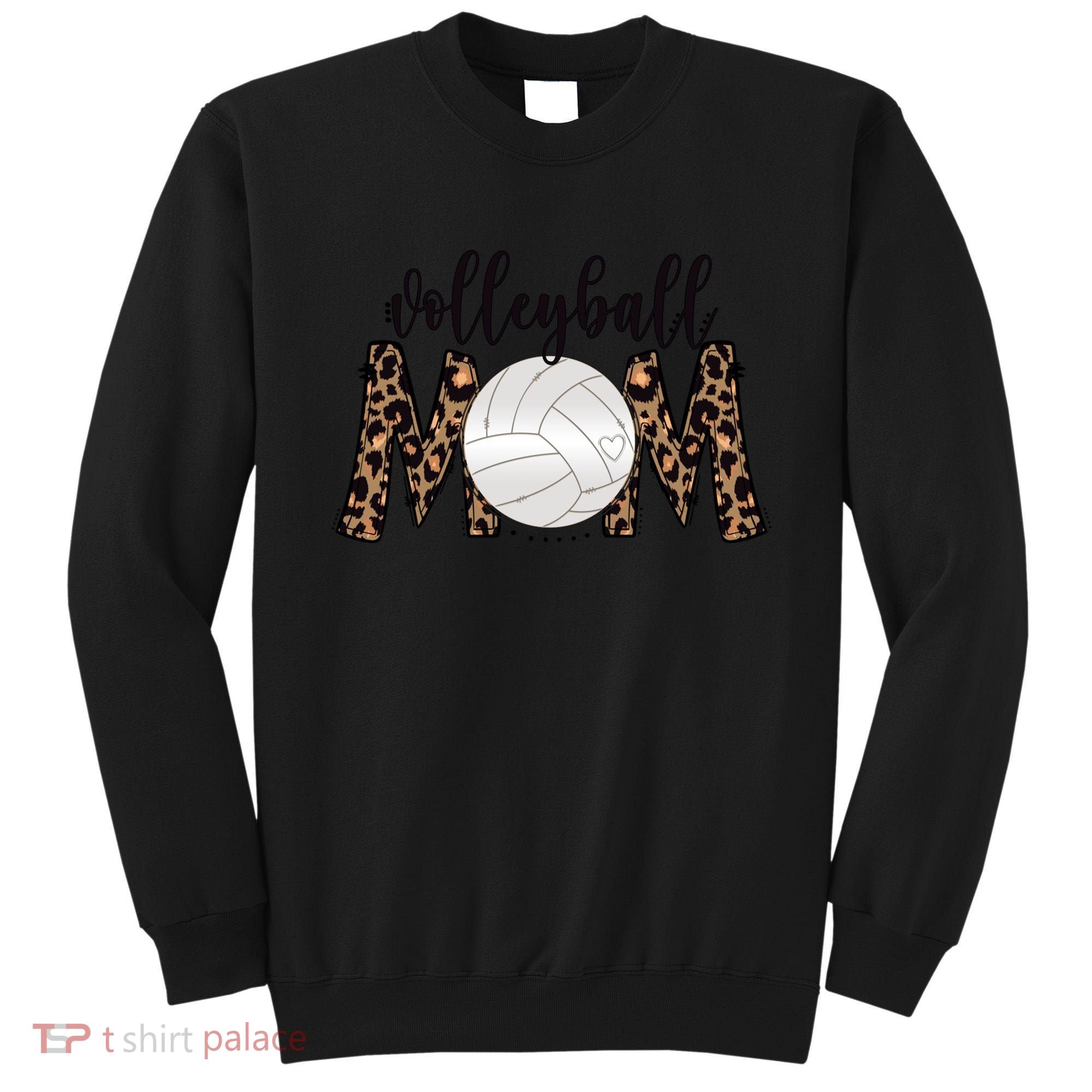 Volleyball Mom Leopard Print Proud Women's Cheetah Pattern Great Gift Sweatshirt