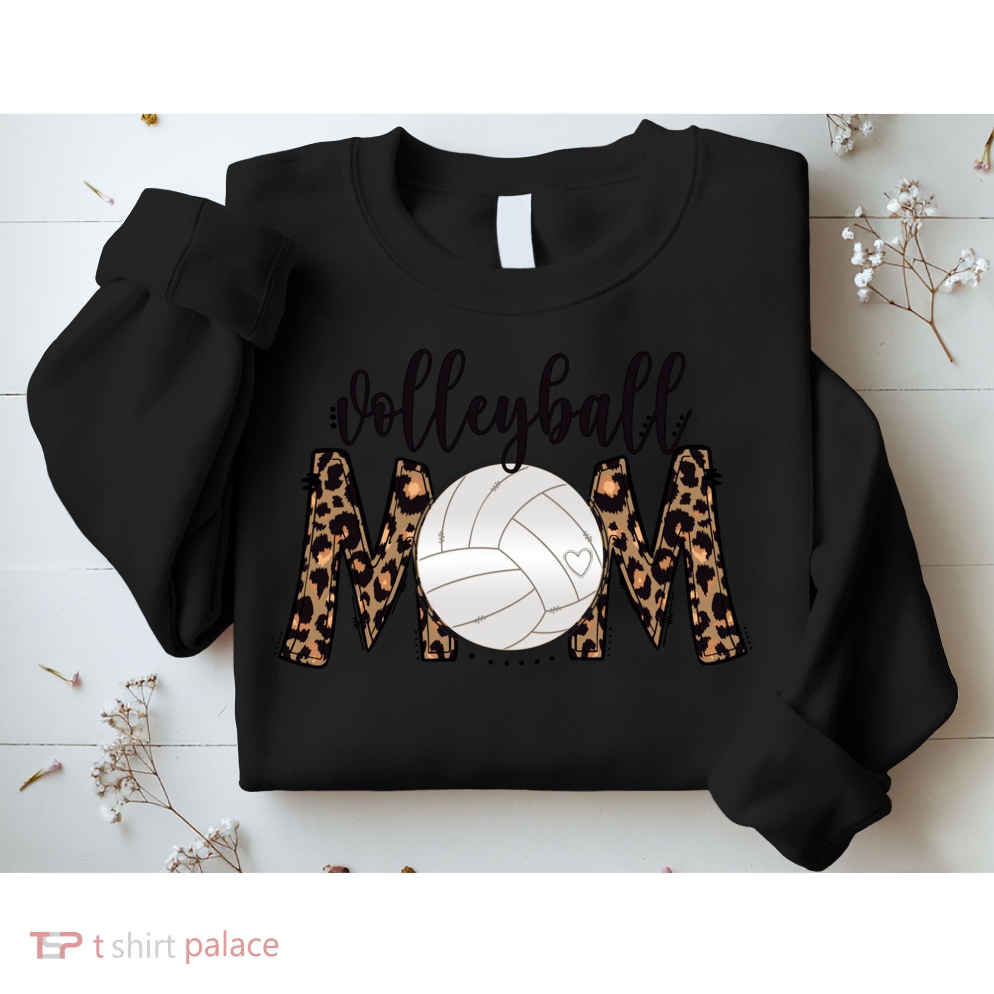 Volleyball Mom Leopard Print Proud Women's Cheetah Pattern Great Gift Sweatshirt