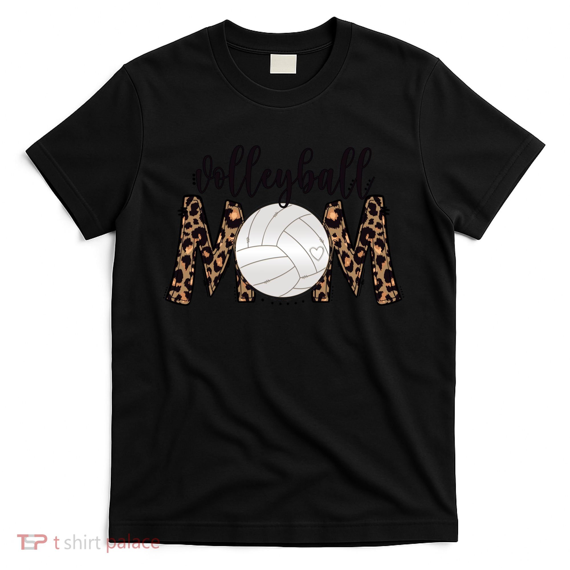 Volleyball Mom Leopard Print Proud Women's Cheetah Pattern Great Gift T-Shirt