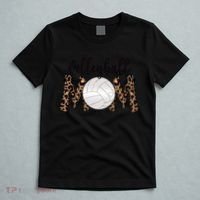 Volleyball Mom Leopard Print Proud Women's Cheetah Pattern Great Gift T-Shirt thumb 5