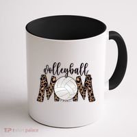Volleyball Mom Leopard Print Proud Women's Cheetah Pattern Great Gift Coffee Mug thumb 1