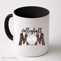 Volleyball Mom Leopard Print Proud Women's Cheetah Pattern Great Gift Coffee Mug thumb 0