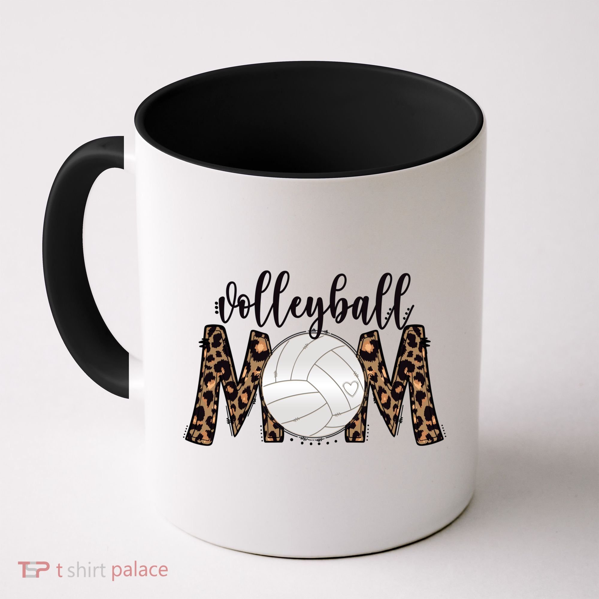 Volleyball Mom Leopard Print Proud Women's Cheetah Pattern Great Gift Coffee Mug