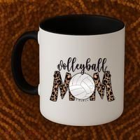 Volleyball Mom Leopard Print Proud Women's Cheetah Pattern Great Gift Coffee Mug thumb 2