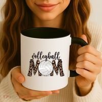 Volleyball Mom Leopard Print Proud Women's Cheetah Pattern Great Gift Coffee Mug thumb 3