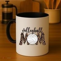 Volleyball Mom Leopard Print Proud Women's Cheetah Pattern Great Gift Coffee Mug thumb 4