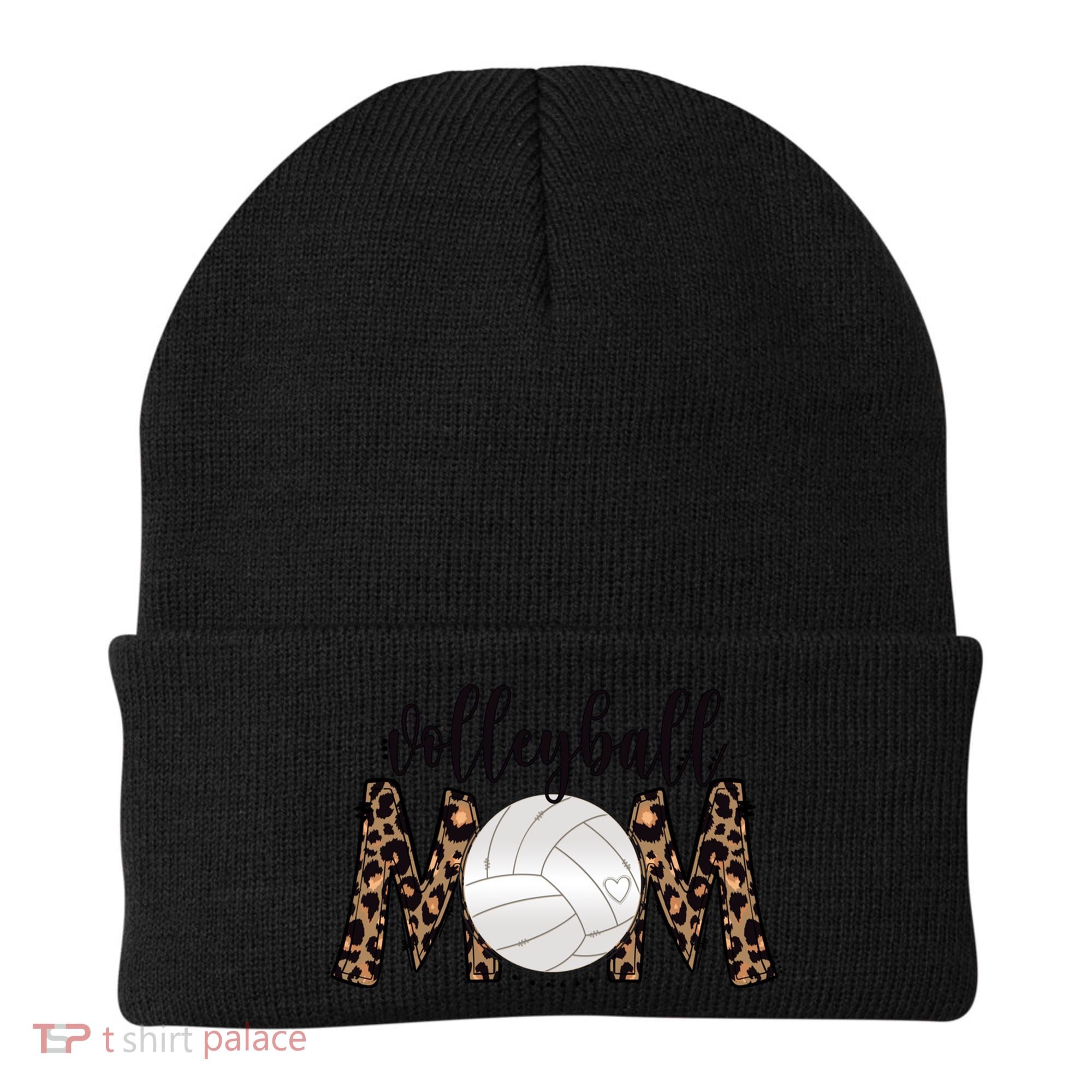 Volleyball Mom Leopard Print Proud Women's Cheetah Pattern Great Gift Beanie