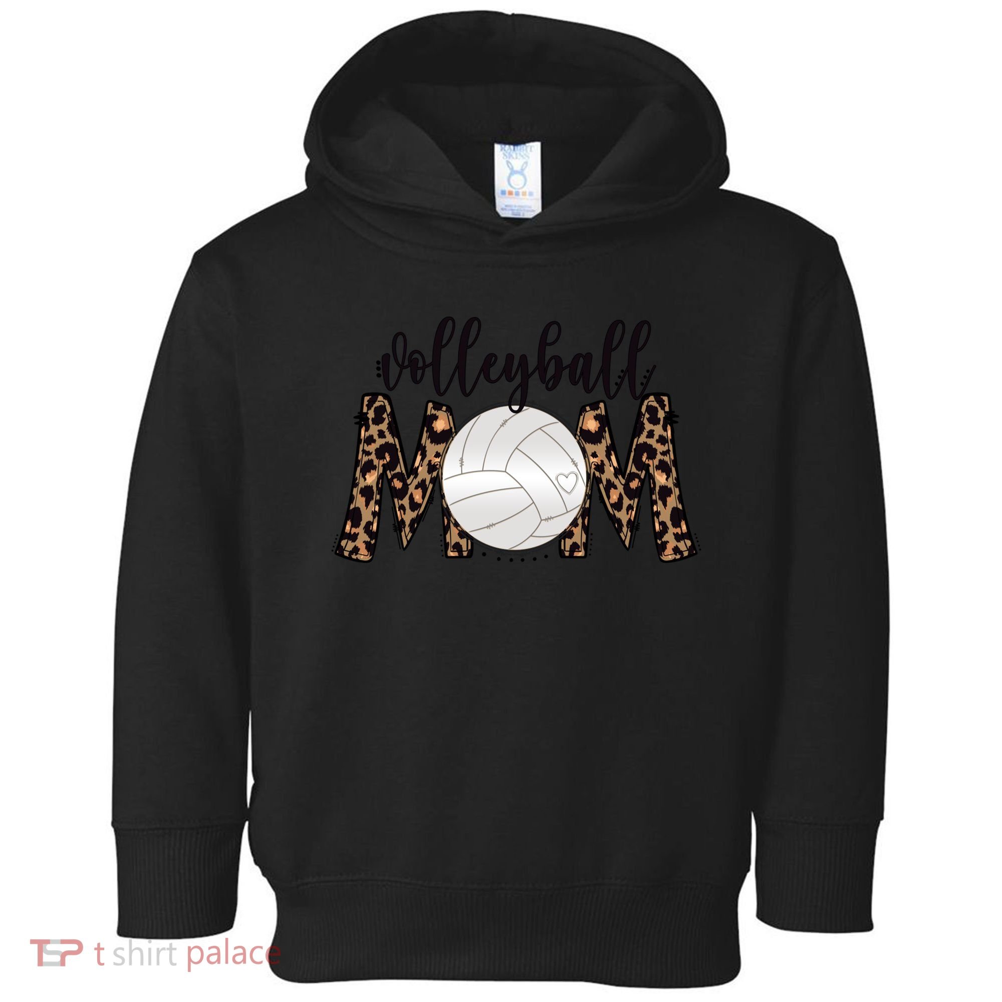 Volleyball Mom Leopard Print Proud Women's Cheetah Pattern Great Gift Toddler Hoodie