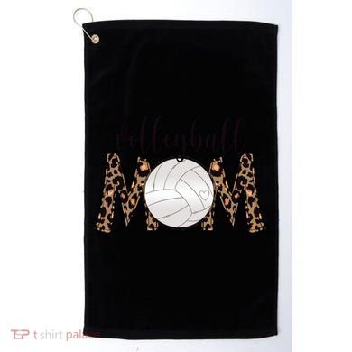 Volleyball Mom Leopard Print Proud Women's Cheetah Pattern Great Gift Golf Towel