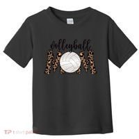 Volleyball Mom Leopard Print Proud Women's Cheetah Pattern Great Gift Toddler T-Shirt thumb 0