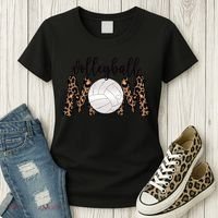 Volleyball Mom Leopard Print Proud Women's Cheetah Pattern Great Gift Women's T-Shirt thumb 3