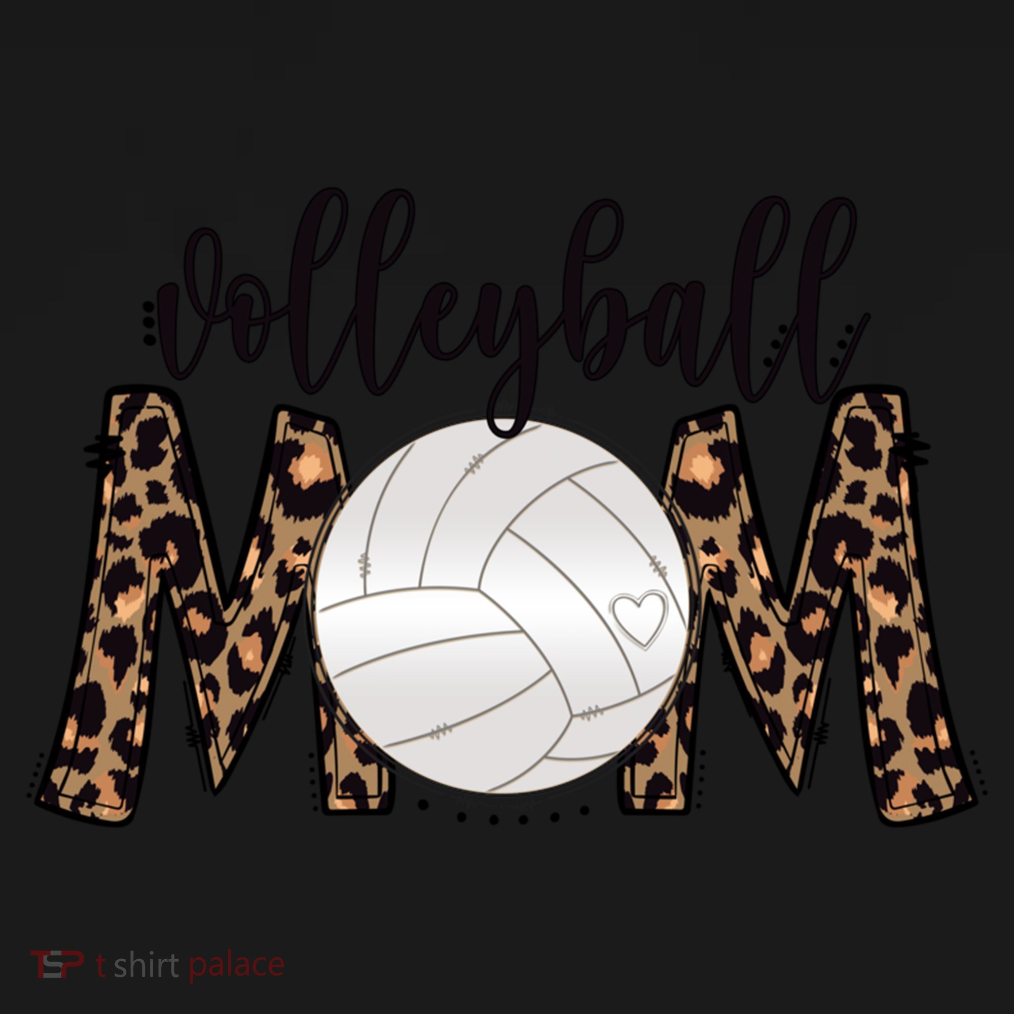 Volleyball Mom Leopard Print Proud Women's Cheetah Pattern Great Gift Women's T-Shirt