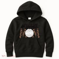 Volleyball Mom Leopard Print Proud Women's Cheetah Pattern Great Gift Kids Hoodie thumb 0