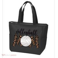 Volleyball Mom Leopard Print Proud Women's Cheetah Pattern Great Gift Tote Bag thumb 3