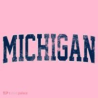 Vintage Michigan Look Maize Blue Retro Font Michigan T-Shirt thumb 7