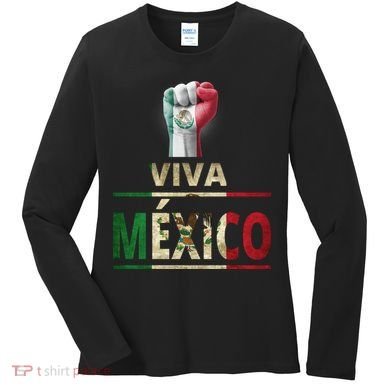 Viva Mexico Mexican Pride Fist Women's Long Sleeve Shirt
