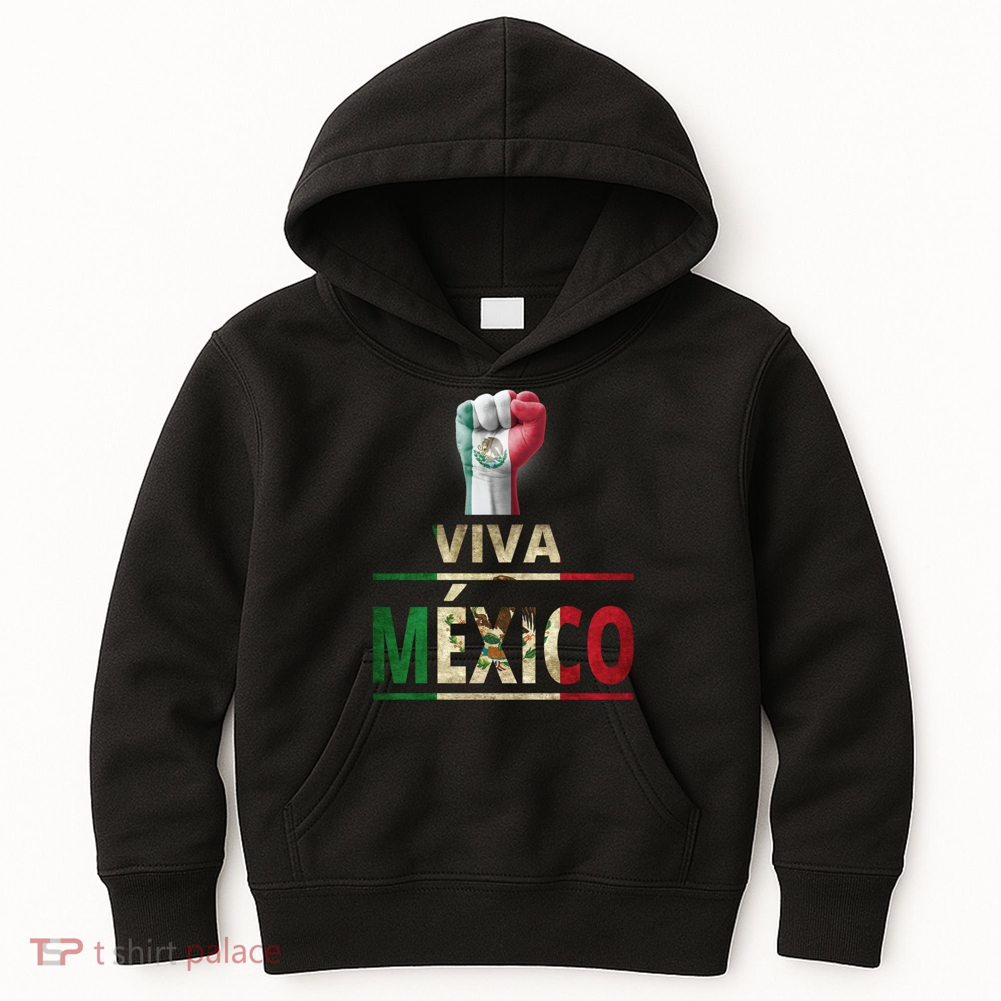 Viva Mexico Mexican Pride Fist Kids Hoodie
