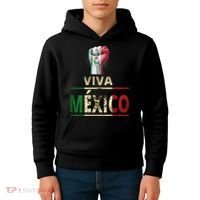 Viva Mexico Mexican Pride Fist Kids Hoodie thumb 4