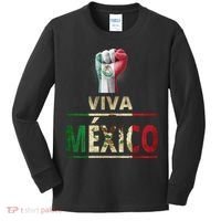 Viva Mexico Mexican Pride Fist Kids Long Sleeve Shirt thumb 0