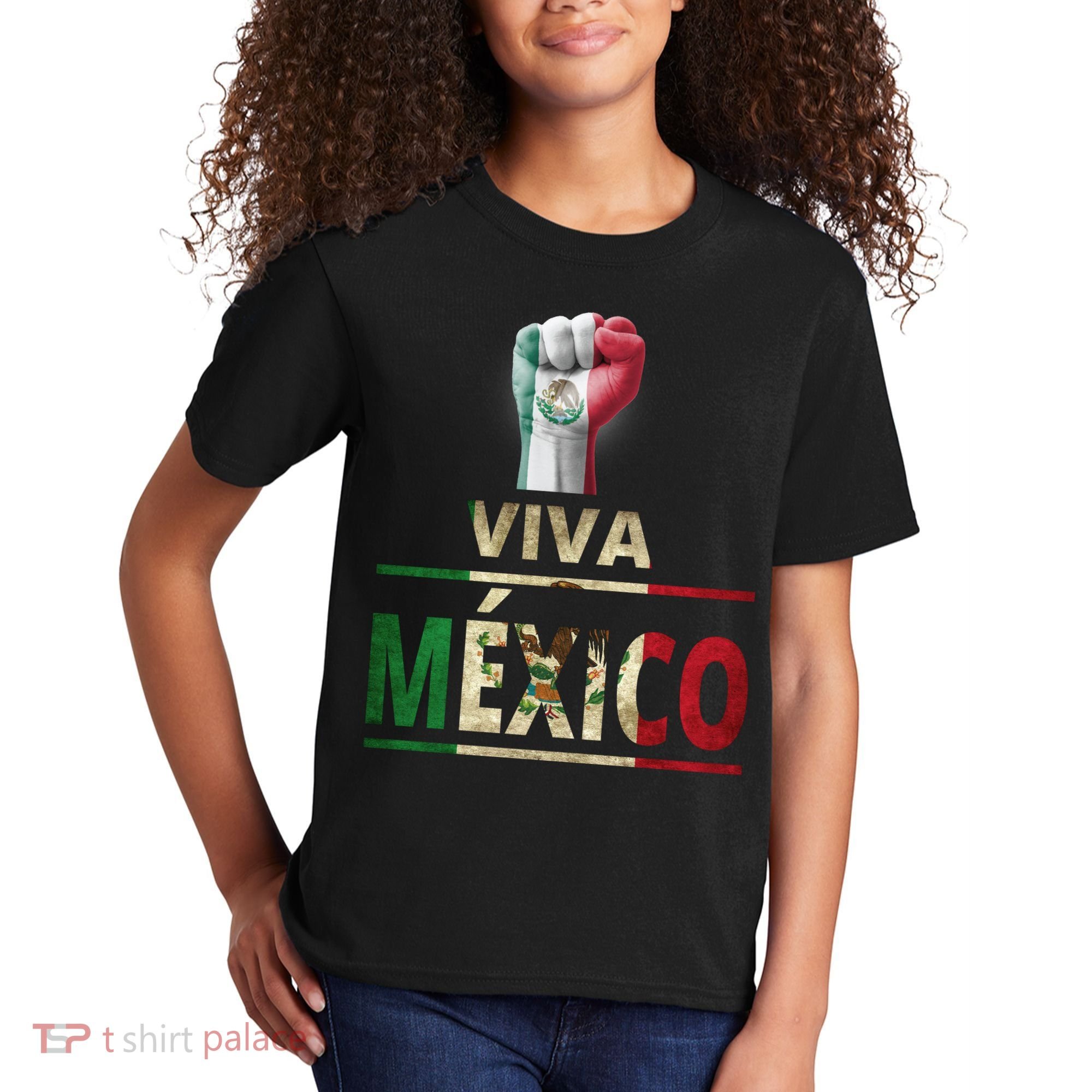 Viva Mexico Mexican Pride Fist Kids T-Shirt