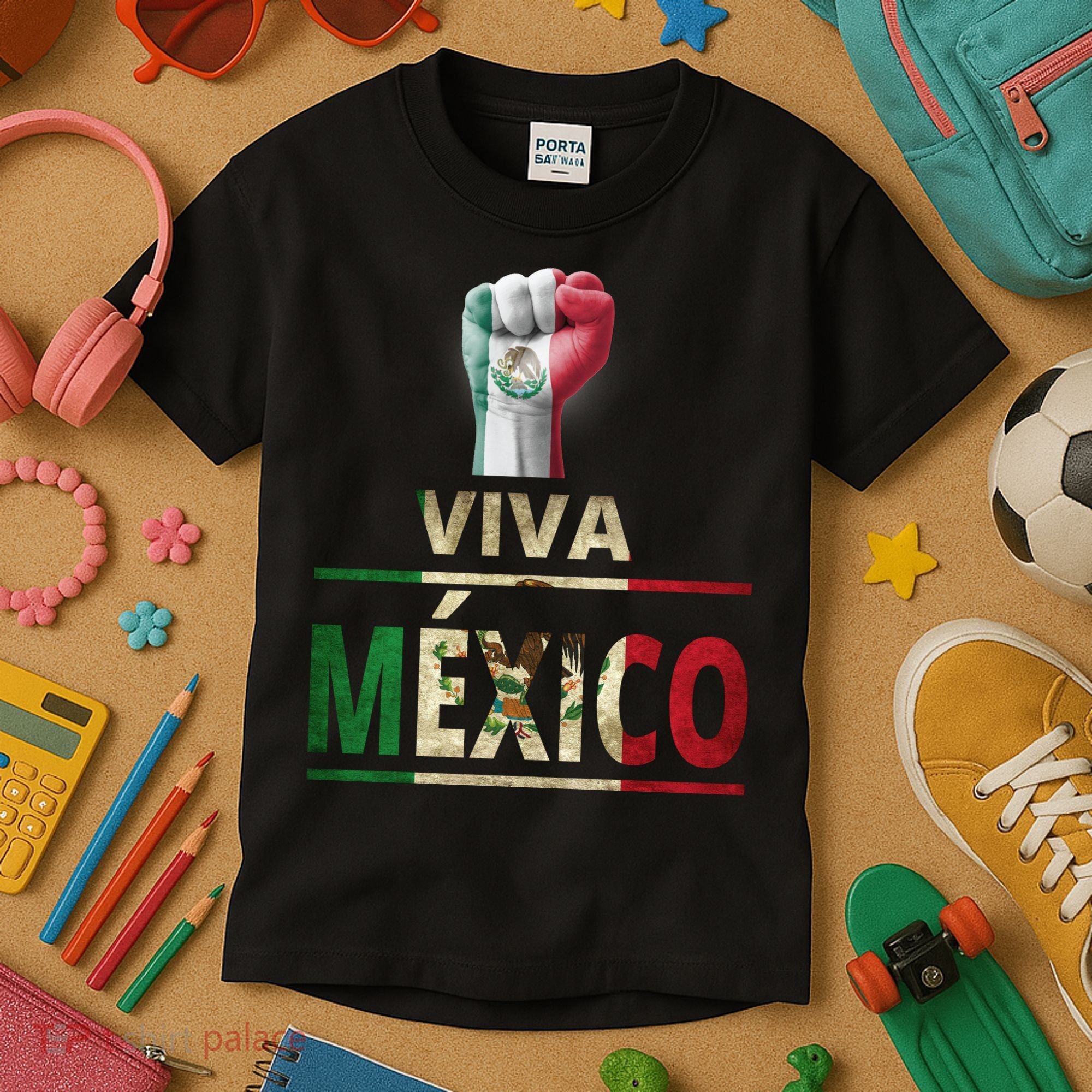 Viva Mexico Mexican Pride Fist Kids T-Shirt