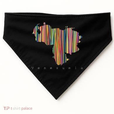 Venezuela Map Multicoloured Kinetism USA-Made Doggie Bandana