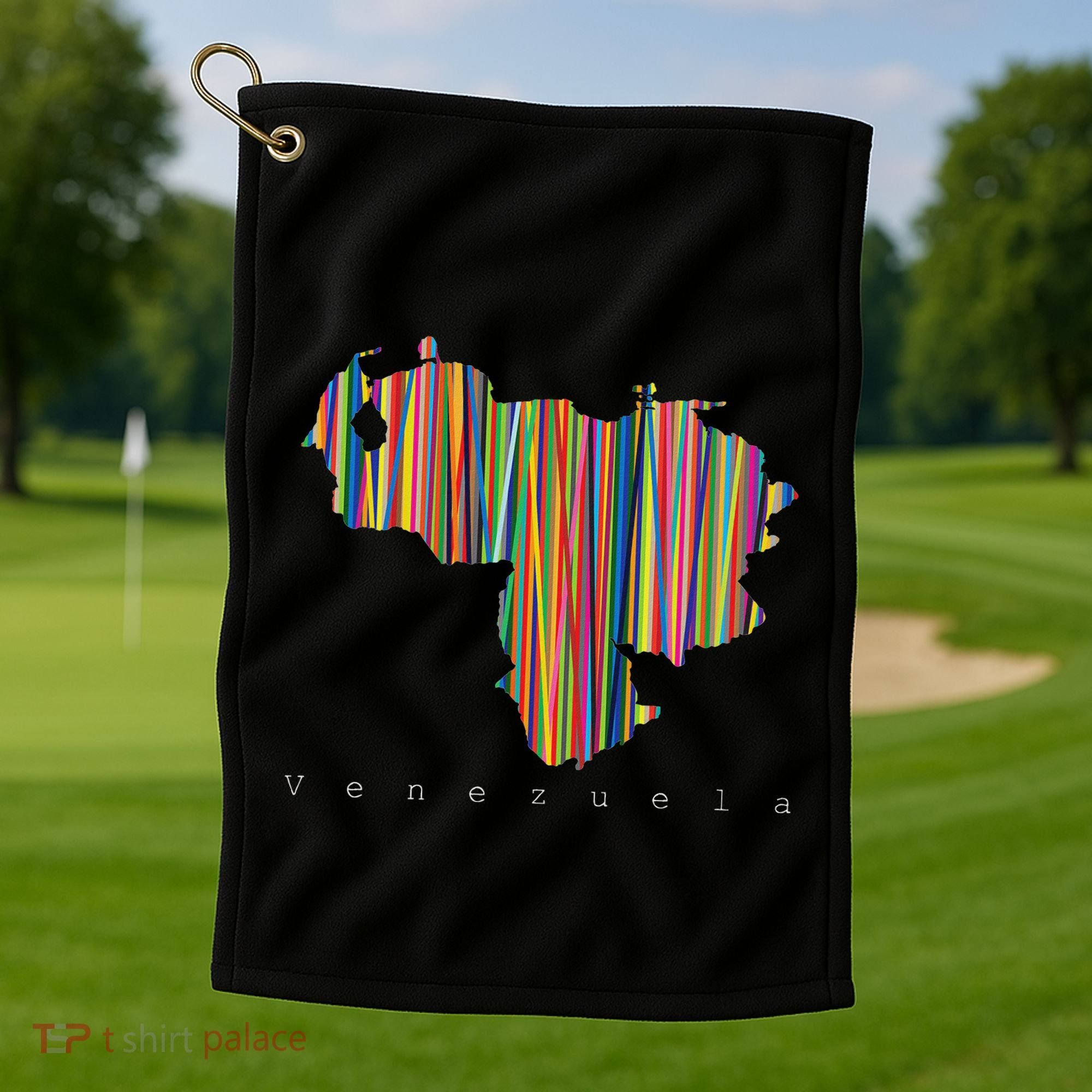 Venezuela Map Multicoloured Kinetism Golf Towel
