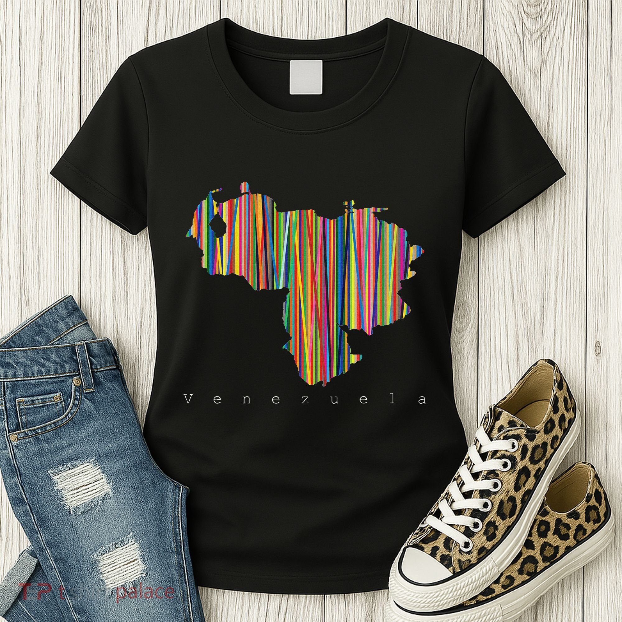 Venezuela Map Multicoloured Kinetism Women's T-Shirt