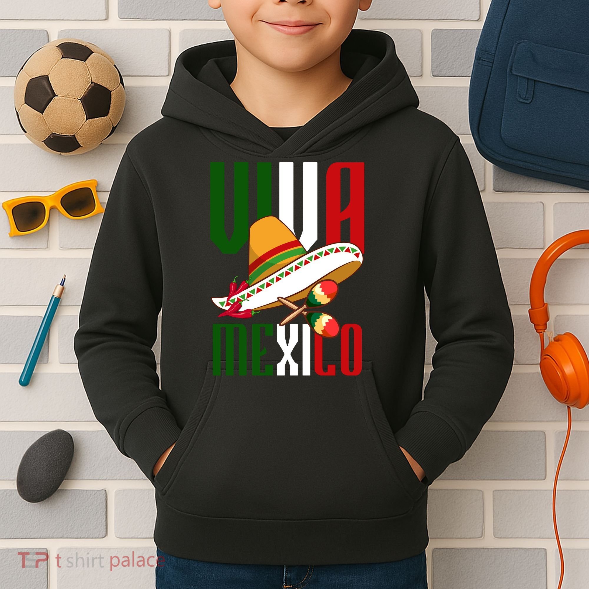 Viva Mexico Mexican Pride Kids Hoodie