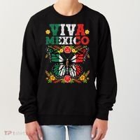 Viva Mexico Mexican Independence Day Butterfly Women's Sweatshirt thumb 0