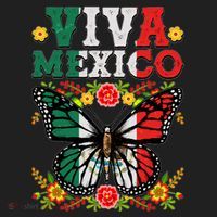 Viva Mexico Mexican Independence Day Butterfly Women's Sweatshirt thumb 2