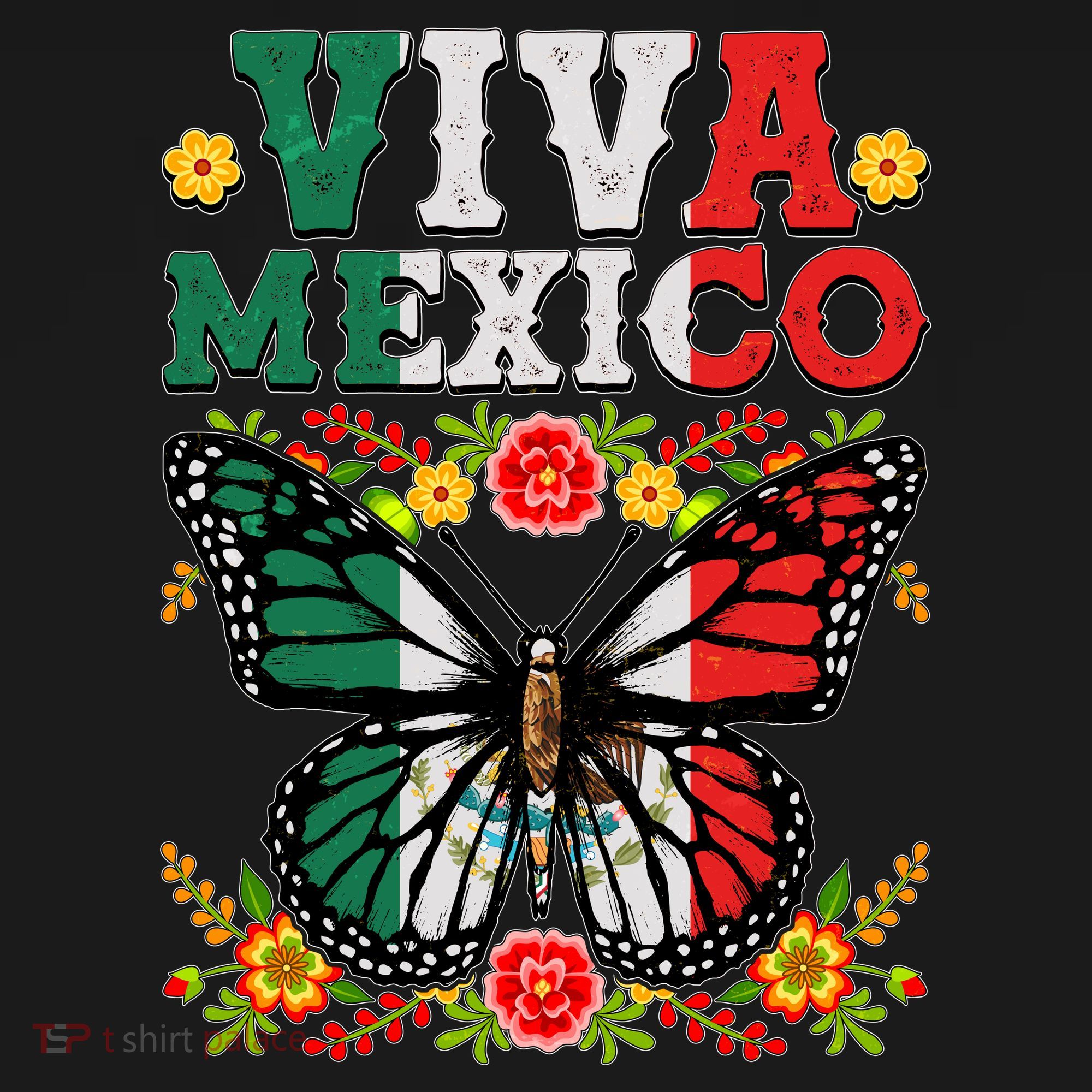 Viva Mexico Mexican Independence Day Butterfly Coaster